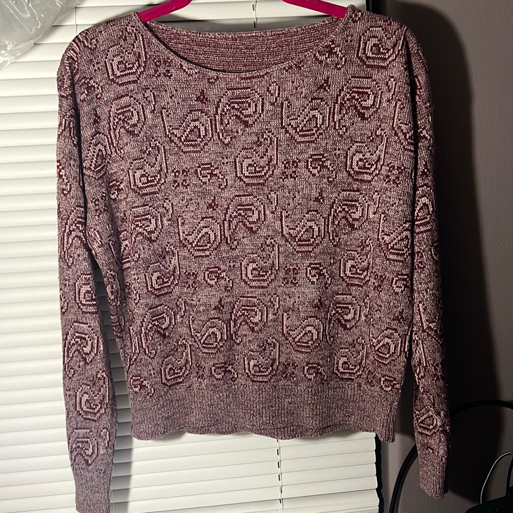 Maroon Patterned Sweater